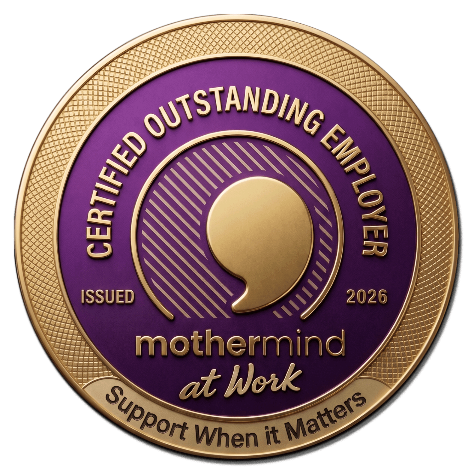Mothermind at Work - Certified Outstanding Employer badge, issued 2026